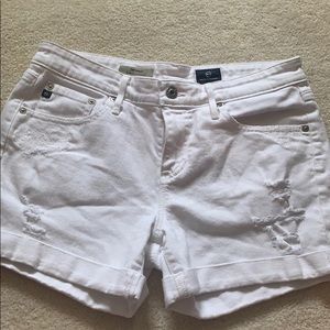 Ag Adriano Goldschmied white jean shorts